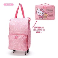 ♥小花花日本精品♥ Hello Kitty 小型.粉色.蝴蝶結 滿版圖 防潑水 輕便 收納推車 購物車 99107505