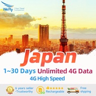 Wefly Japan SIM card Unlimited 4G data 3-30 days Daily 1GB/2GB/3GB KDDI