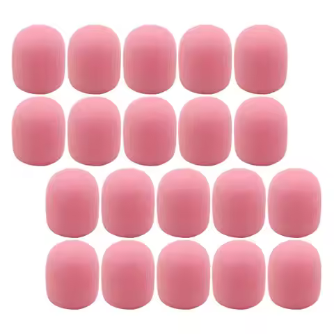 20 Pcs Microphone Covers for Microphones Wind Muff Windscreen Headset Pink Sponge