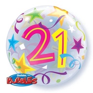 22" Qualatex Bubble Balloon 21st Birthday
