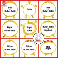 Gelang Tangan Budak Kanak-Kanak Emas Bangkok Emas Korea GM Mall Kid Bracelet Bangle 24K Gold Plated 