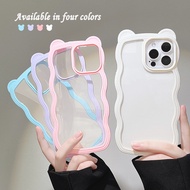 Bear Ear Wavy Border for Iphone 14 14plus 14pro 14promax  13 13Pro 13pro Max 12Mini 12 12 Pro 12 Pro Max 11 11 Pro 11 Pro Max X Xs Xr Xs Max 7 8 Plus Soft Cellphone Case Cover Shell