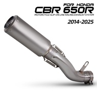 2014-2025 Motorcycle Exhaust Slip On Line Middle Tail Link Pipe Titanium Carbon Muffler For Honda CB