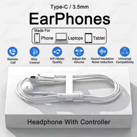 Type C Headphones For Xiaomi 15 14T Redmi Note 14 13 12 Pro Earphones For Samsung S25 S24 S23 Ultra