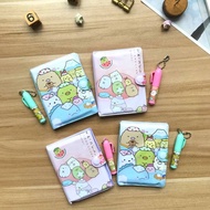 San-x SUMIKKO GURASHI A6 Travel Diary Diary Pocket Memo Candy Notebook Leather Smiley Face Mini Note Pads For Students Children Writing Gift Office School Supplies student friend classmate stationery gift