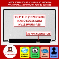 13.3” LAPTOP IPS FULL HD 1920X1200  NV133WUM-A65 SCREEN FOR HP PAVILION AERO 13-BE SERIES (NON-TOUCH