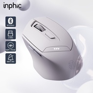 Inphic DR6 Mouse Wireless Rechargeable 2.4G&Bluetooth5.0/4.0 Tri-Mode 2400dpi Silent Ergonomic Mouse