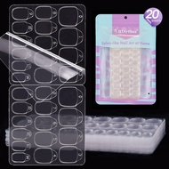 Nail Adhesive Tabs for Press On Nails - BTArtbox 20 Sheets 15 Sizes Ultra Thin & Waterproof Nail Sti