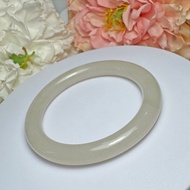 No.214 透潤 白玉 手環 內徑 59MM 圈口 圓條 佘太翠 佘太白 手鐲