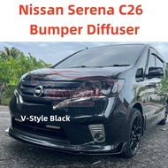 Nissan Serena C26 Front Bumper Diffuser Lip Wrap Angle Splitters Black Carbon