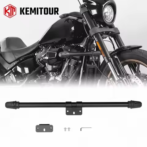 KEMITOUR Motorcycle Engine Guard Crash Bar Flat-Out Bar Front Highway Crash Bar Protector for Softai