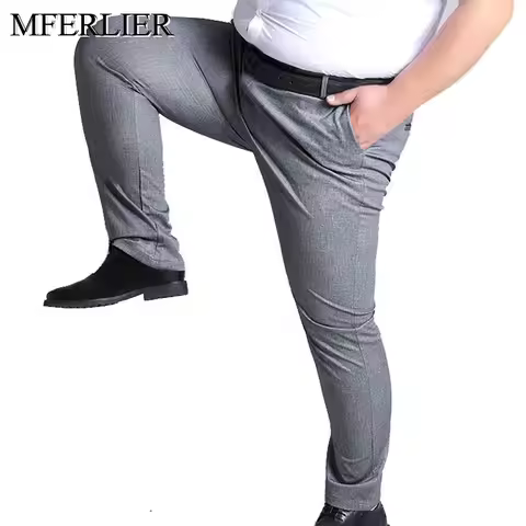 MFERLIER Spring Summer Men Pants 5XL 6XL 7XL 8XL 9XL 10XL Waist 138cm Plus size Elastic 145kg Large