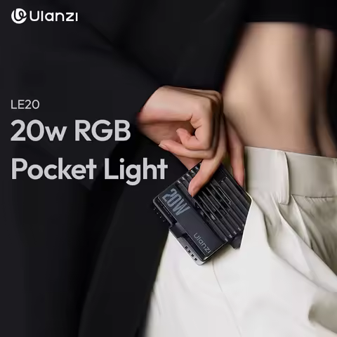Ulanzi LE20 20W RGB Pocket Light Full Color CRI 95+ with Type-C Charging for Portrait Food Still Lif