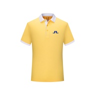 J.LINDEBERG 2022 Summer New Style Color Matching Men Golf Sports Short-Sleeved T-Shirt Breathable PO