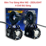 COMBO Đèn Led Trợ Sáng Bi Cầu Mini W2 ZEDLIGHT 4 Chế Độ 55W 9-80V ĐiệnBình Lắp Xe Máy Xe Điện Oto