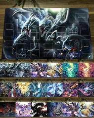 YuGiOh Duel Monsters Playmat Blue-eyes Ultimate Dragon Dark Magician TCG CCG Mat Mouse Pad Trading Card Game Mat + Free