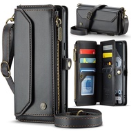 For Google Pixel 9 Pro XL 9A 8 8A 7A Magnetic Zipper Wallet PU Leather Flip Cover With Multi Card Sl