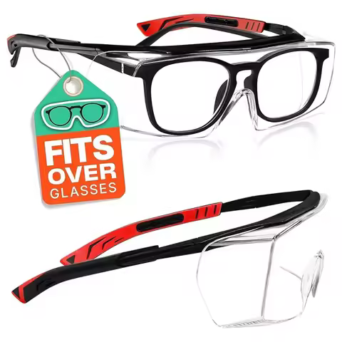 Over Glasses Safety Glasses Chemical Resistant Protective Eyewear Clear Lens Impact Resistant Work G