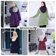 Jersey Muslimah Murah Plain Color 2023 Latest Design Baju Muslimah Jersey Merdeka Plus Size Purple Green Tshirt Jersi Muslimah Microfiber Malaysia