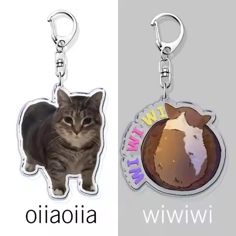 Funny Brainrot Spinning Wiwiwi Cat Keychains for Accessories Bag OIIA OIIA Meme Uia Meow KeyChain Je