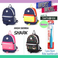 [HIGH SIERRA] Shark Kids Backpack Children Samsonite Camping Mini Backpack Korea Fashionable bag [Shoulder protection comfortable Primary school Bag]