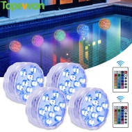 Topewon 10 LED Beads Wireless Submersible Swimming Pool Lights Remote Control Pools Underwater Night