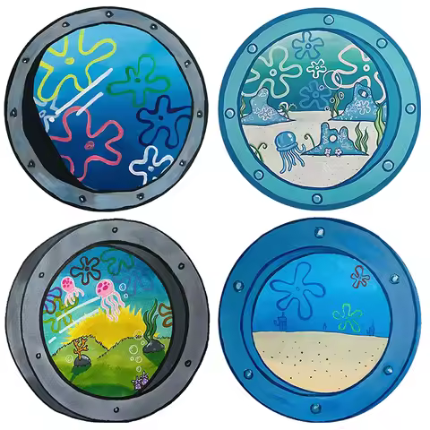 1PCS Kawaii Underwater World Stickers Tentacles Room Decoration Cartoon PVC 3D Stickers 25*25cm