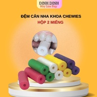 Dental bite block, Chewy bite pad for transparent tray, 2 chewies box of jaw chews for braces tray