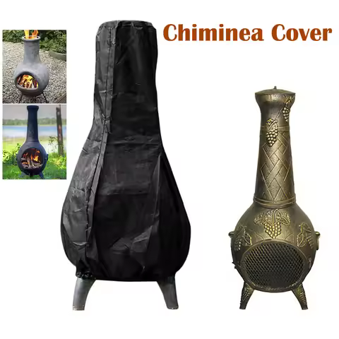 Outdoor Chiminea Cover Heavy Duty Waterproof Protective Sleeve Fireplace Cover Camp Heater Bag Heati