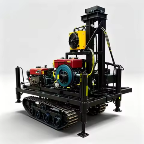 Mini Well Drilling Rig Machine 50m Mobile Small Portable Rotary Water Well Drill Rig Machinery