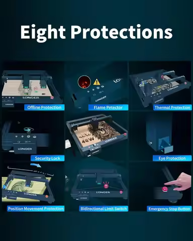 Longer B1 40W Laser Engraver with Auto Air Assist,48000mw Output Power Laser Cutting Machine