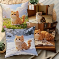 Cute Cat Throw Pillow Case 45×45cm 1pc/4pcs