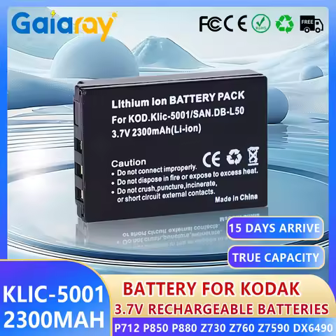 2300mAh KLIC-5001 DB-L50 Camera Rechargeable Battery for Kodak Easyshare P712 P850 P880 Z730 Z760 Z7