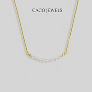 CACO Freshwater Mini Pearl Necklace 14K Gold Plated "Smile" (1 Piece)