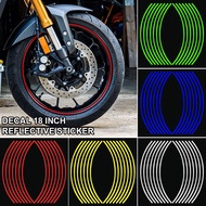 16Pcs Wheel Sticker Reflective Rim Stripe Tape Car Bike Motorcycle Fit For 18 Inch Tire Car Styling Decor Motorcycle Accessories