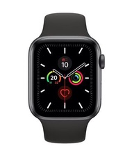 Apple Watch Series 5太空灰色鋁金屬錶殼；運動型錶帶(44")