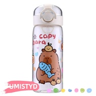 UMISTYDREAMUM9U Children's Water Cup, Leak-Proof 400ML Capybara Straw Water Bottles, Cute Transparen