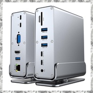 [I O J E] 13 in 1 USB C HUB Docking Staion Multi-Port USB 3.0 4K@60Hz -Compatible VGA RJ45 Audio 3.5