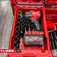 Milwaukee - บล็อกกระแทกไร้สาย1/2" มิดทอร์ค รุ่น M18 FMTIW2F12-0X0 + ชุดลูกบล็อก1/2" (49-66-6818/49-6