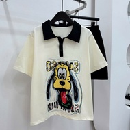 Set polo Set with yellow dog collar and BIGSIZE shorts (21351)