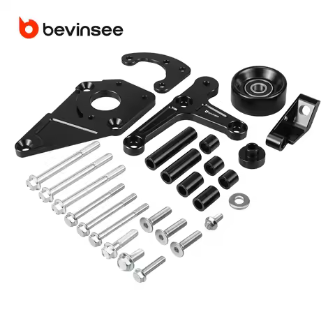 BEVINSEE Low Mount Alternator and Power Steering Relocation Bracket Kit for 1998-2002 LS1 Camaro Z28