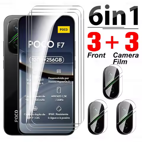 For POCO F7 5G Glass 6in1 Tempered Glass Camera Film Pocophone Poxo Little F 7 7F Xiaomi POCOF7 5G G