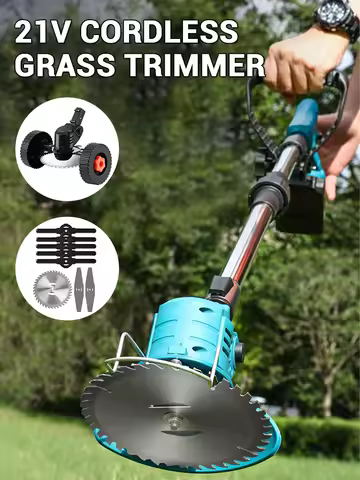 21V Electric Lawn Mower For Makita Battery Cordless Garden Grass Cutting Trimmer 90° Rotation Angle 