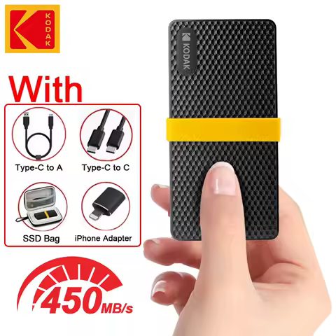 2024 New KODAK External SSD 256GB 512GB 1TB 2TB Hard Drive HD Externo USB3.1 Type-C Portable SSD For