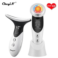 CkeyiN EMS Mesotherapy Facial Photon Light Therapy Face Lifting Tightening Neck Massager Anti