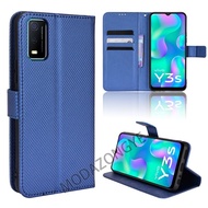 VIVO Y3s 2021เคสโทรศัพท์พับได้เคสตั้งได้ VIVO Y3s 2021 VIVOY3s เคสกระเป๋าตังค์หนัง PU ฝาหลัง