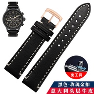 สายนาฬิกาหนังแท้จากอิตาลีเหมาะสำหรับสายนาฬิกา Longines ของแท้จาก Rolex EFR-303สำหรับผู้ชาย22มม.