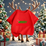 rb6t1fu3ynThanyaggh Merry Christmas T-Shirt Children's Short Sleeve Cute Red N317