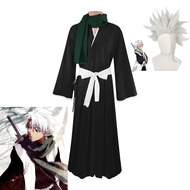 ♀ Anime BLEACH Hitsugaya Toshiro Cosplay Costume Halloween Men Role Play Cool Black White Clothes