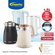 Powerpac Electric Kettle Jug, Cordless Kettle Jug 1.8L (PPJ2022/PPJ2033/PPJ2030)